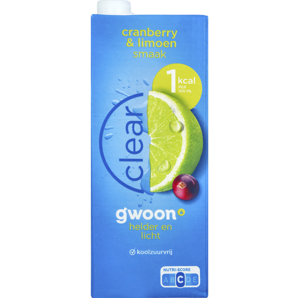 G'WOON clear cranberry limoen 1.5 LT