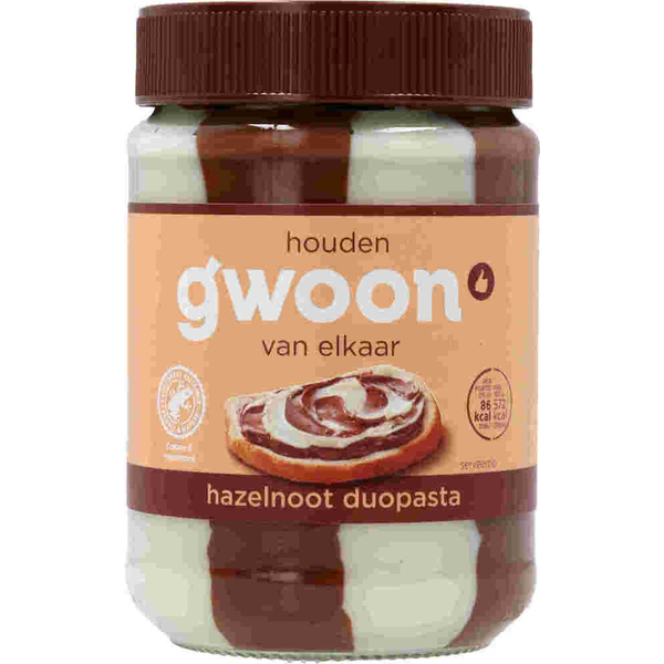 G'WOON hazelnoot duopasta 400 GR