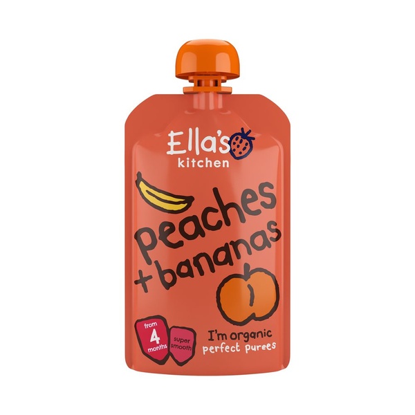 ELLA'S K 4m+ perzik en banaan bio pouch 120 GR