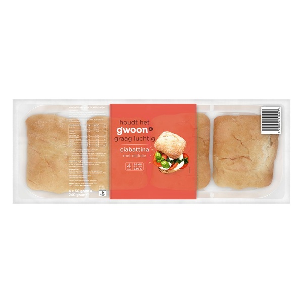 G'WOON ciabattina 4x60gr 240 GR