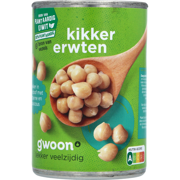 G'WOON kikkererwten 410 GR 410 GR