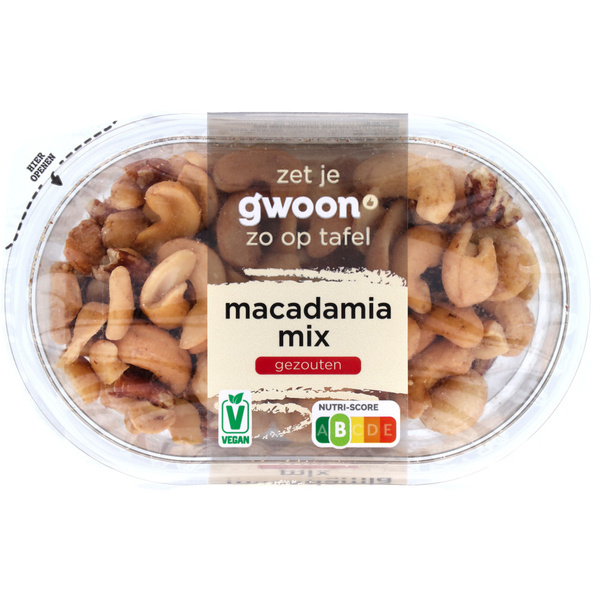 G'WOON macadamiamix gezouten 150 GR