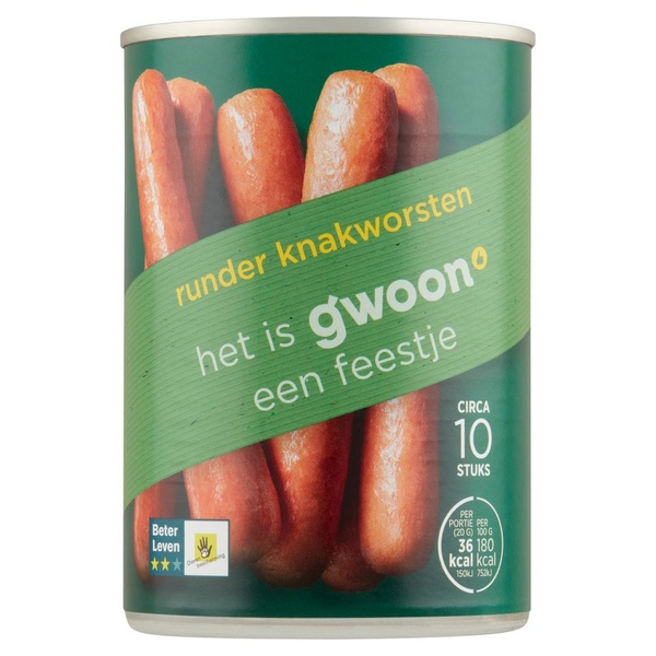 G'WOON knakworsten runder 10 ST