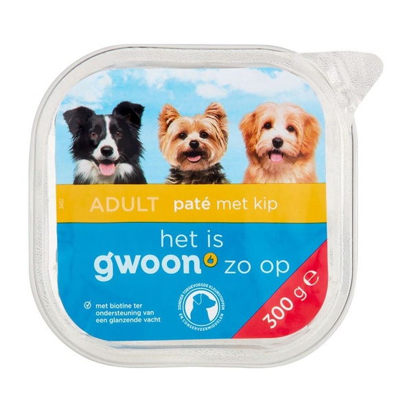 G'WOON hond pate met  kip 300 GR
