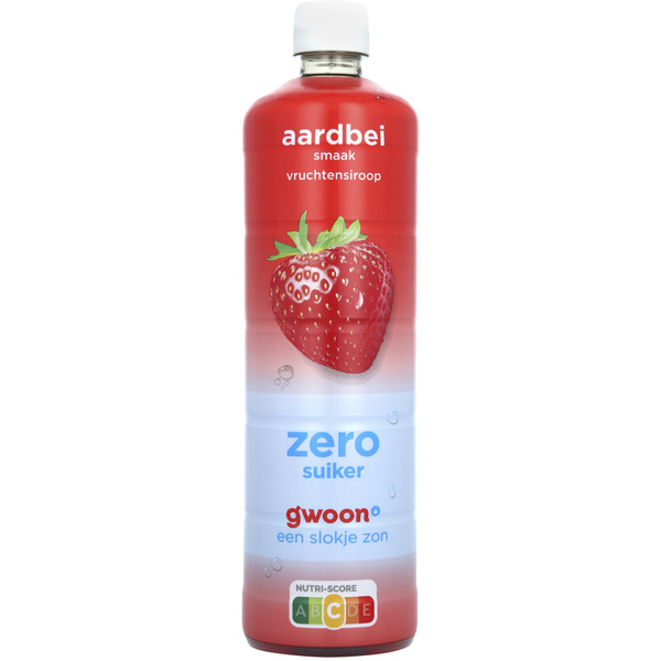 G'WOON siroop 0% suiker aardbei 750 ML