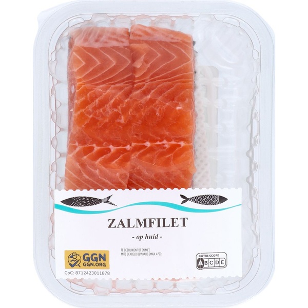 NEUTR. zalmfilet op huid 2st 250 GR
