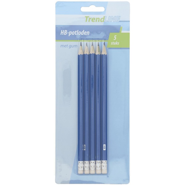 TRENDL hb potloden met gum 5 ST