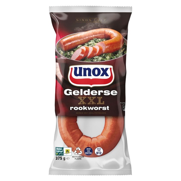 UNOX gelderse       rookworst xxl 375 GR