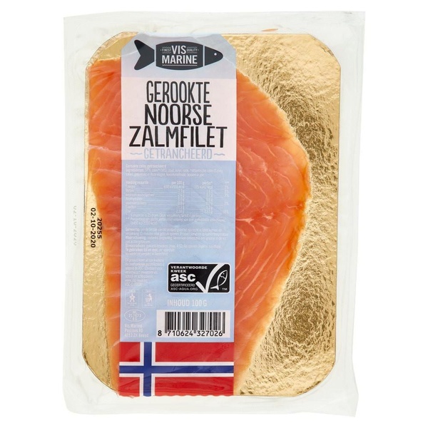 VISMARIN gerookte Noorse zalmfilet 100 GR